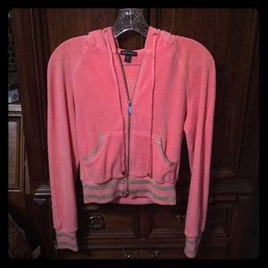 Bebe Sport pink velour zip up Size Small